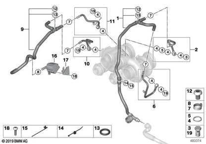 Tubo de Retorno para BMW X5 E70, X6 E71 (OEM 11537598343). Original BMW