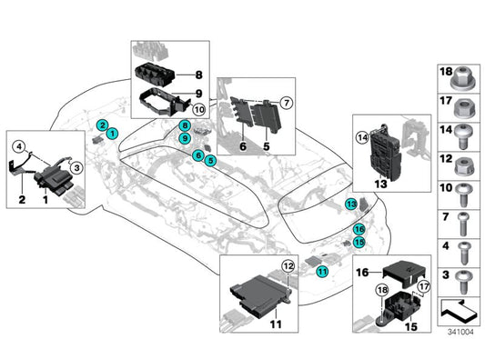 Distribuidor eléctrico B+ OEM 61149285505 para BMW F15 y F16 (X5, X6) compatibles. Pieza original BMW. Ideal para sistema de alimentación eléctrica del vehículo.
