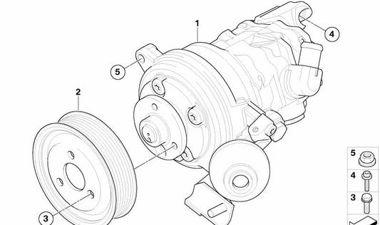 Pompa in tandem 32416760073 per BMW E65 (Serie 7). Componente indirizzo/unità dinamica assistita. BMW originale.