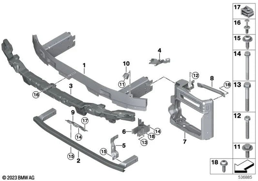 Front bumper carrier for BMW X5 F95N, G05N and X6 F96N, G06N (OEM 51115A1A2C9). Original BMW.