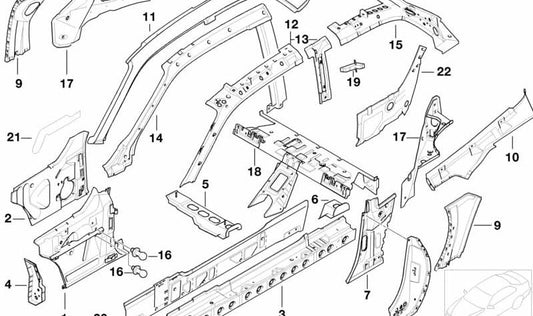 Suporte ao banco traseiro direito OEM 41128398626 para BMW E36, Z3. BMW original.