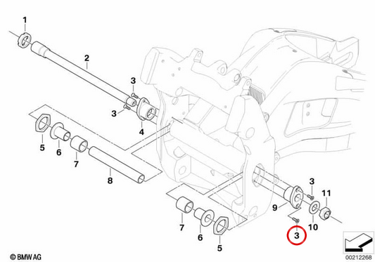Parafuso escareado M5X16 OEM 46517706080 para motocicletas BMW K42 HP4, K46 S 1000 RR, K17 C Evolution. Originais BMW Motorrad.