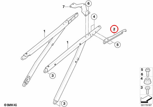 Piastra di rinforzo sinistra OEM 46517717061 per moto BMW G 450 X (K16). BMW Motorrad originale.