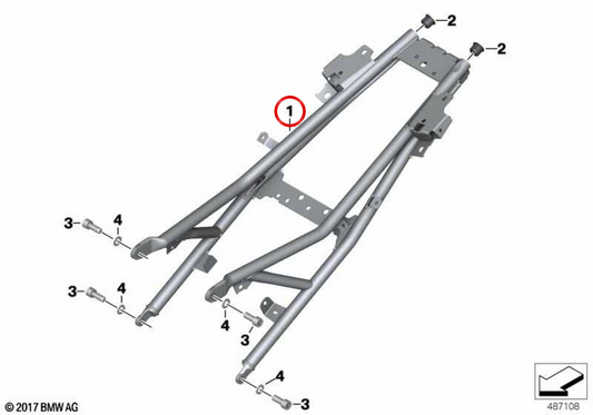 Heckrahmen OEM 46518554147 für BMW Motorrad G 310 R (0G01, 0G41). Original BMW Motorrad.