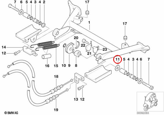 OEM-Anschlagscheibe 46522336078 für BMW Motorrad C1 (10/1999 - 04/2003). Original BMW Motorrad.