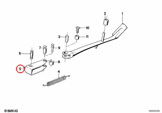 OEM Heckstütze 46531238294 für BMW R100, R80, R65, R45. Original BMW.