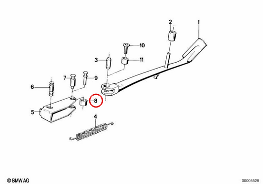 Silentblock OEM 46531239070 para BMW R80, R100. Original BMW Motorrad.