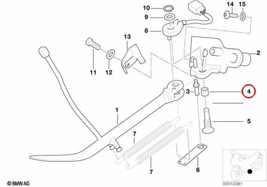Boccola cuscinetto OEM 46537678010 per motociclette BMW F800S, F800ST, F650GS, R1200C... e altre. BMW Motorrad originale.
