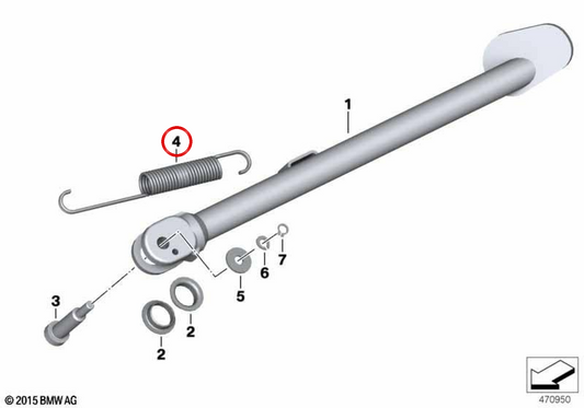 OEM -Spannungsfeder 46537681031 für BMW Motorrad R Ninenet, R1200 RT, R1200 R, R1200 ST. Originaler BMW Motorrad.