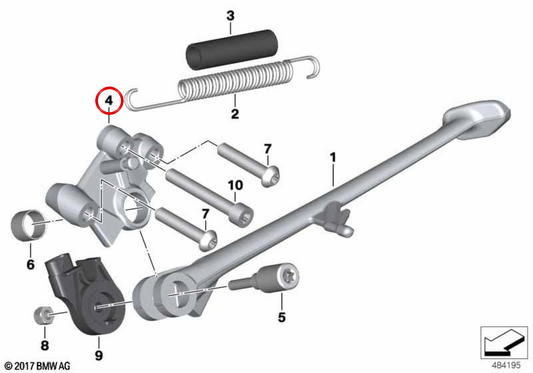 Soporte de apoyo lateral OEM 46538530159 para motos BMW F 800 GT K71, F 800 R K73… y más. Original BMW Motorrad