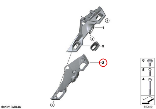 Portacaschi OEM 46545A722F2 per moto BMW R 1300 R e R 1300 RS, sistema portavaligie, dal 01/2025. Originale BMW Motorrad.
