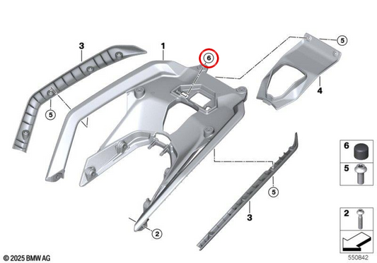 OEM 46545A9BE59 Begrenzungsanschlag für BMW Motorräder R 1200 GS, R 1200 RT, C 400 GT... und mehr. Original BMW Motorrad.