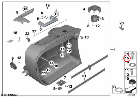 Zylinderschraube K50X16 OEM 46547694877 für BMW Motorrad F 800 GT, F 800 S, F 800 ST, F 800 R, K 1200 GT, K 1300 GT, R 1200 RT… und mehr. Original BMW Motorrad