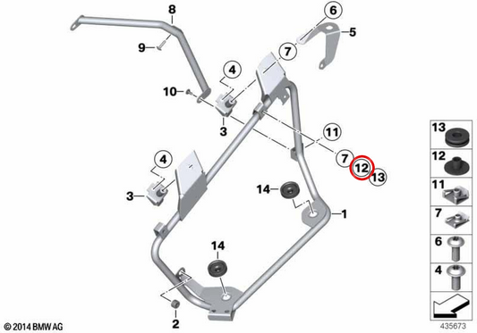 OEM bushing 46547695294 for BMW motorcycles R 1200 RT, F 750 GS, F 850 ​​GS... and more. Original BMW Motorrad.
