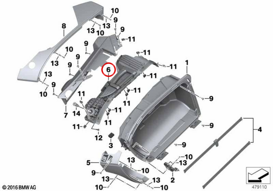 Mecanismo de bloqueo derecho de maleta OEM 46547709500 para motos BMW K 1600 GT, K 1600 GTL, R 1200 RT, R 1250 RT... y más. Original BMW Motorrad