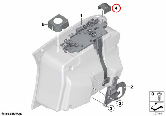 Caperuza delantera izquierda de maleta OEM 46547720295 para motos BMW R 1200 RT, R 900 RT, R 1200 R, R 1200 ST, K 1200 GT, K 1300 GT. Original BMW Motorrad.