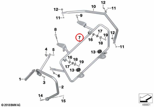 Linker Seitenkofferträger OEM 46548382535 für BMW Motorrad F 750 GS, F 800 GS, F 850 GS, F 900 GS… und mehr. Original BMW Motorrad.