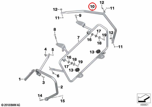 Hintere Quertraverse Gepäckträger OEM 46548382538 für BMW Motorrad F 750 GS, F 800 GS, F 850 GS, F 900 GS… und mehr. Original BMW Motorrad.