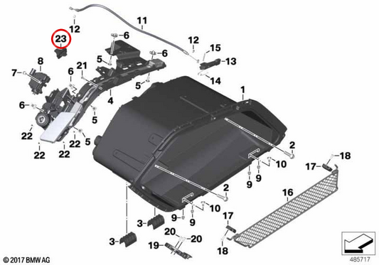 Tappo valigia inferiore OEM 46548394831 per moto BMW K 1600 Bagger K61 (2017-...) Original BMW Motorrad