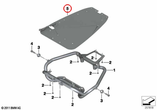 Plaque de base OEM 46548535242 pour motos BMW F700GS, F800GS, F650GS. BMW Motorrad d'origine.