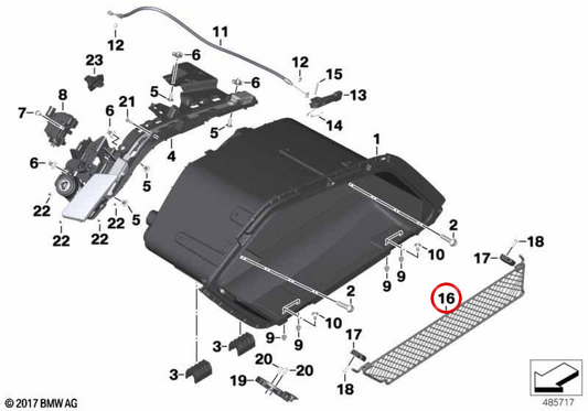 Netz für Gepäckraum links OEM 46548557968 für BMW Motorrad K 1600 Bagger K61 (2017-2025). Original BMW Motorrad.