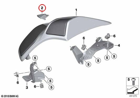 Ricoprimento destro OEM 46548561926 per moto BMW K 1600 Bagger K61. Originale BMW Motorrad.