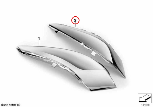 Chromabdeckung rechter Seitenkoffer OEM 46548563682 für BMW K 1600 Bagger (K61). Original BMW Motorrad.