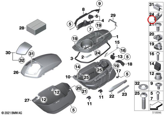 Außenabdeckung linke Seitenkoffer rohteil OEM 46549480287 für BMW R 18 B, R 18 Transcontinental Original BMW Motorrad