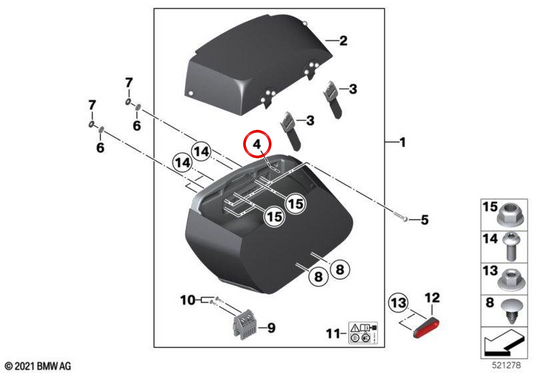 Cartera interior Softbag OEM 46549829166 para BMW R18, R18 Classic. Original BMW Motorrad.