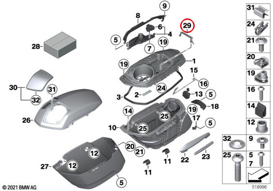 Soporte de amplificador OEM 46549898011 para motos BMW R 18 B y R 18 Transcontinental (K35) Original BMW Motorrad