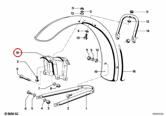 OEM -Motorschutz 46611234907 für BMW R50, R60, R75. Originaler BMW Motorrad.