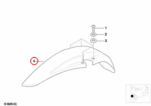 OEM 46612307327 Aleta frontal com preparação baixa para BMW R850GS, R1100GS, R1150GS, R1150GS Adventure. Originais BMW Motorrad.