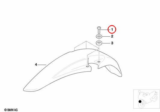 Vis ovllanado 46612307347 pour BMW R850RT, R1100RT, R1150RT. BMW d'origine.