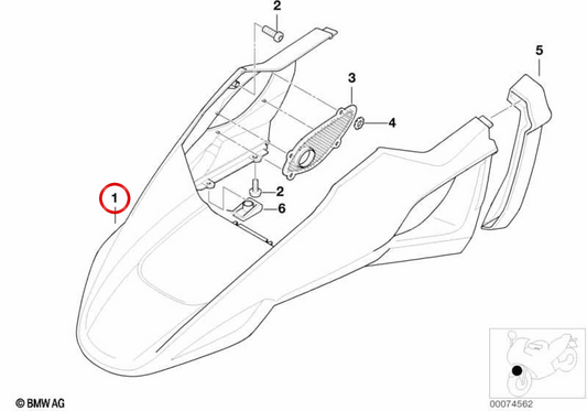 Enjoliveur de roue avant OEM 46617663739 pour motos BMW R1150GS, R1150GS Adventure. BMW Motorrad d'origine.