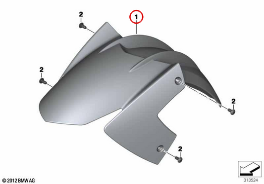 Coprimozzo anteriore OEM 46617693324 per moto BMW F 800 GT, F 800 S, F 800 ST, F 800 R. Originale BMW Motorrad.