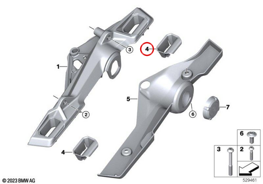 Alojamiento de maleta OEM 46621541470 para motos BMW R 1300 GS (KA1) desde 06/2023. Original BMW Motorrad.