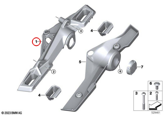Portamaletas izquierdo Enduro Vario OEM 46621541471 para motos BMW R 1300 GS (KA1). Original BMW Motorrad.