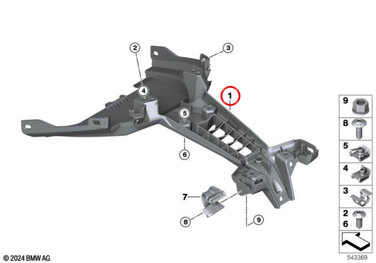 Untere Kennzeichenhalterung OEM 46625A6CDD0 für BMW F 900 R, F 900 XR Motorräder. Original BMW Motorrad.