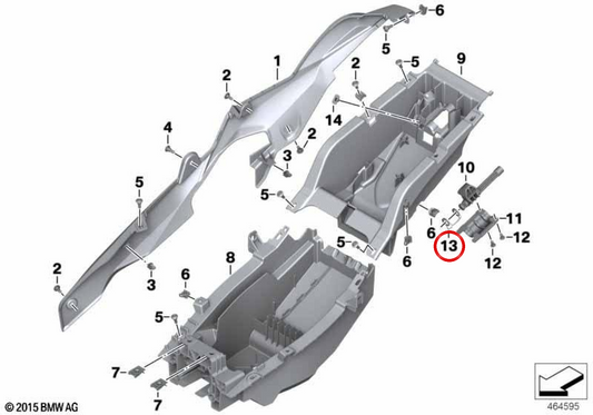 Molla portabagagli posteriore OEM 46627717037 per moto BMW M 1000 XR, S 1000 XR K49, S 1000 XR K69, S 1000 XR 24… Originale BMW Motorrad.