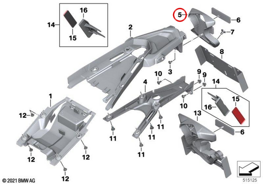 OEM-Kennzeichenhalter 46628380731 für BMW R nineT, R nineT Pure, R nineT Scrambler, R nineT Racer, R nineT Urban G/S Motorräder. Original BMW Motorrad.