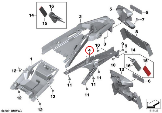 Kennzeichenhalter OEM 46628531174 für BMW R nineT, R nineT Pure, R nineT Scrambler, R nineT Racer, R nineT Urban G/S Motorräder. Original BMW Motorrad.