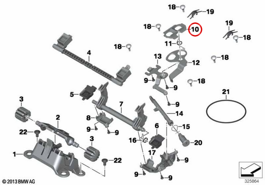 Plaque de centrage de siège passager OEM 46628533647 pour motos BMW R1200GS, R1250GS, R1200GS Adventure, R1250GS Adventure. BMW Motorrad d'origine.