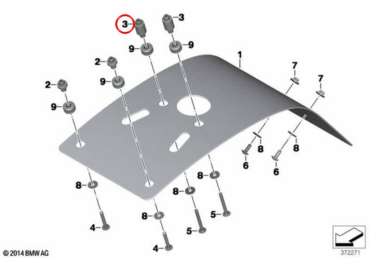 Douille avant OEM 46628551555 pour BMW Motorrad R nineT (K21). BMW Motorrad d'origine.