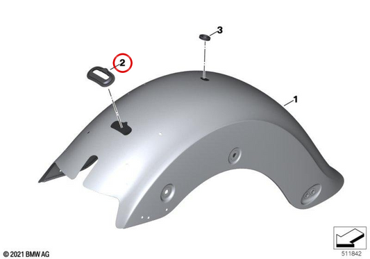 Junta para tampa da roda traseira OEM 46629444672 para motos BMW R18, R18 Classic, R18 Roctane, R18 B, R18 Transcontinental... e mais. Original BMW Motorrad.