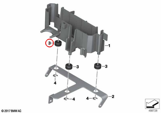 Manicotto in gomma OEM 46631233200 per moto BMW C 400 GT, C 400 X e C evolution. Originale BMW Motorrad
