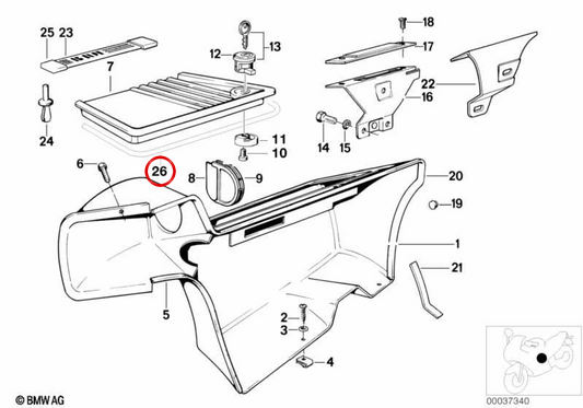 Junta OEM 46631239586 para BMW R80, R100. Original BMW Motorrad.