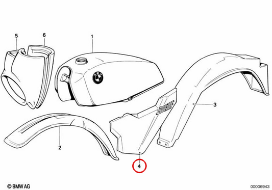 Cubierta de batería izquierda OEM 46631242639 para BMW R850GS, R1100GS, R1150GS, R1150GS Adventure. Original BMW Motorrad.