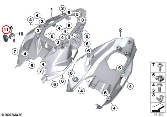 Caperuza trasera OEM 46631540566 para BMW Motorrad S 1000 R (K63), M 1000 R (KM3). Original BMW Motorrad.