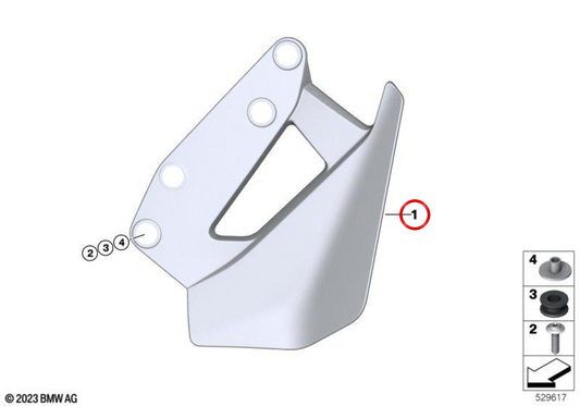 DEVETTORE VENTO DESTRE OEM 46631542702 per BMW Motorrad R1300GS, AVVENTURA R1300GS. BMW MOTORAD originale.