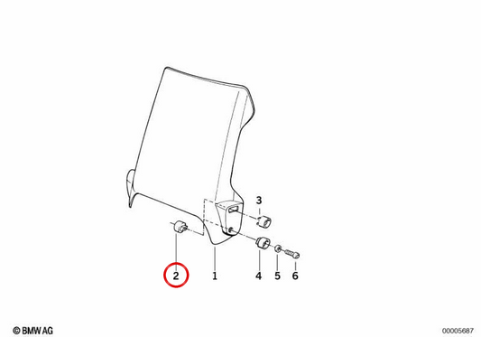Soporte de abrazadera OEM 46632307194 para BMW R850RT, R1100RT, R1150RT. Original BMW Motorrad.